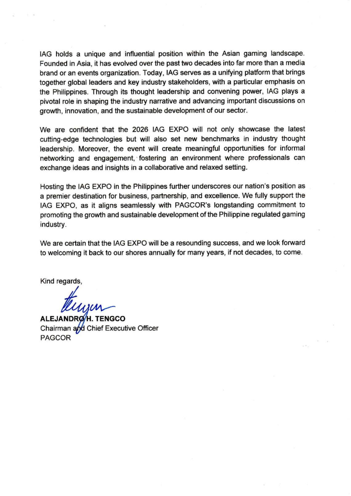 2026 IAG EXPO 獲 PAGCOR 高度認可及鼎力支持 - 亞博匯